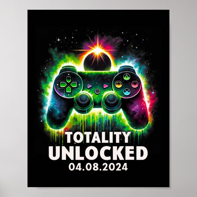 Gesamtes Solar Eclipse 2024 Videospiel farbig 1 Poster (Vorne)