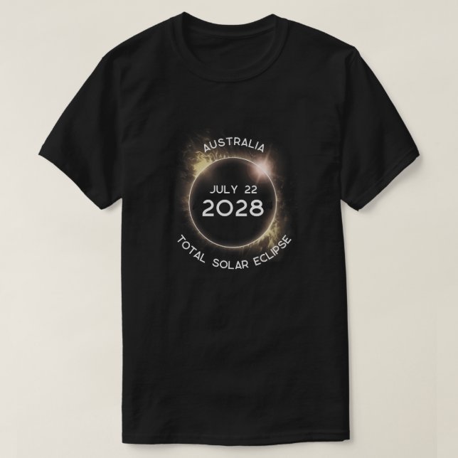 Gesamtes Solar Eclipse 2028 Art Design T-Shirt (Design vorne)