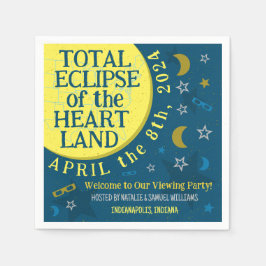 Gesamtes Solar-Eclipse 8. April 2024 Party anzeige Serviette