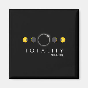 Gesamtes Solar-Eclipse 8. April 2024 Phasen Totali Magnet