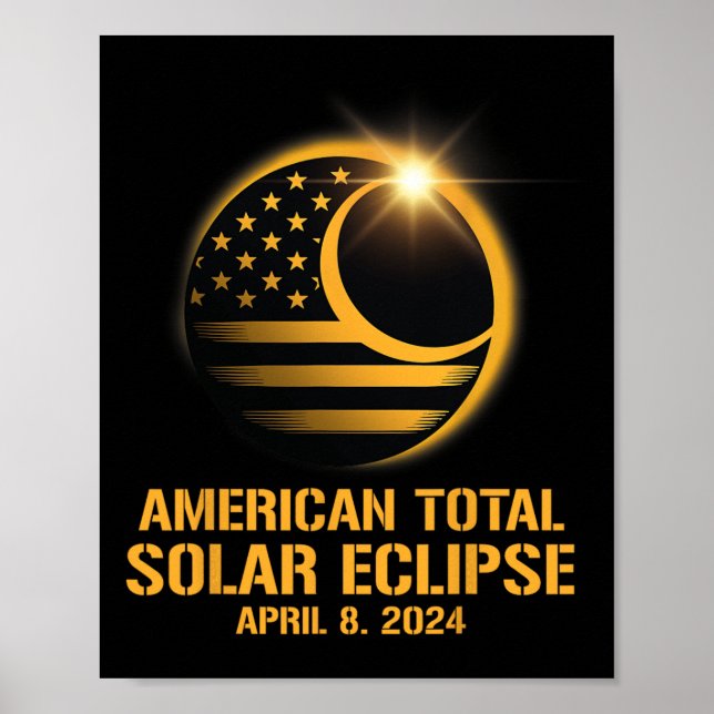 Gesamtes Solar-Eclipse 8. April 2024 Totality Astr Poster (Vorne)