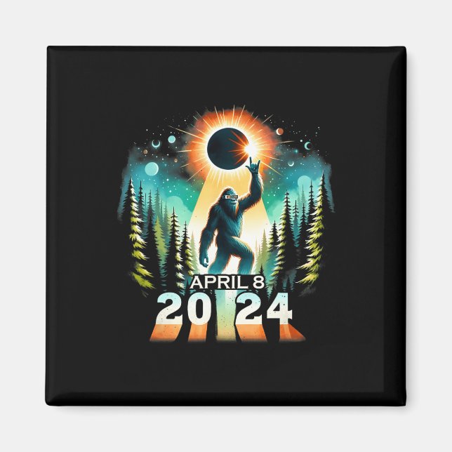 Gesamtes Solar-Eclipse 8. April Solar-Eclipse 2024 Magnet (Vorne)