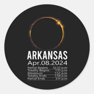 Gesamtes Solar-Eclipse-Programm 8. April 2024 Arka Runder Aufkleber