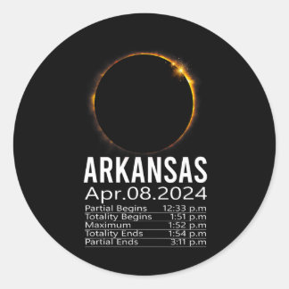 Gesamtes Solar-Eclipse-Programm 8. April 2024 Arka Runder Aufkleber