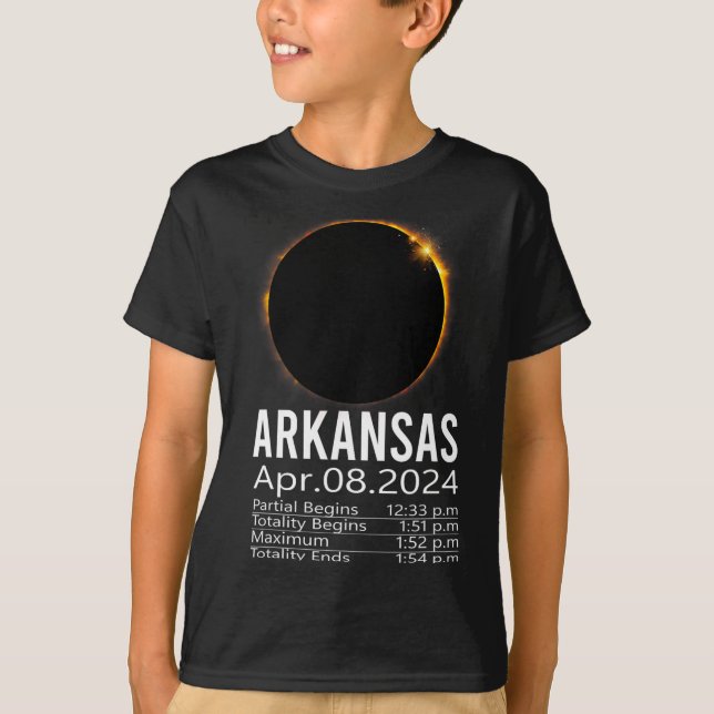 Gesamtes Solar-Eclipse-Programm 8. April 2024 Arka T-Shirt (Vorderseite)