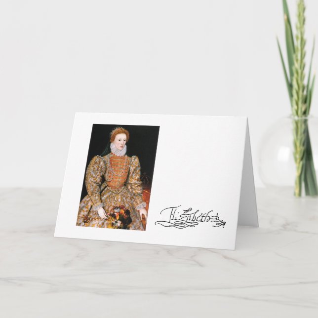 Gesamtkörperportrait von Königin Elisabeth I. von  Karte (Vorderseite)