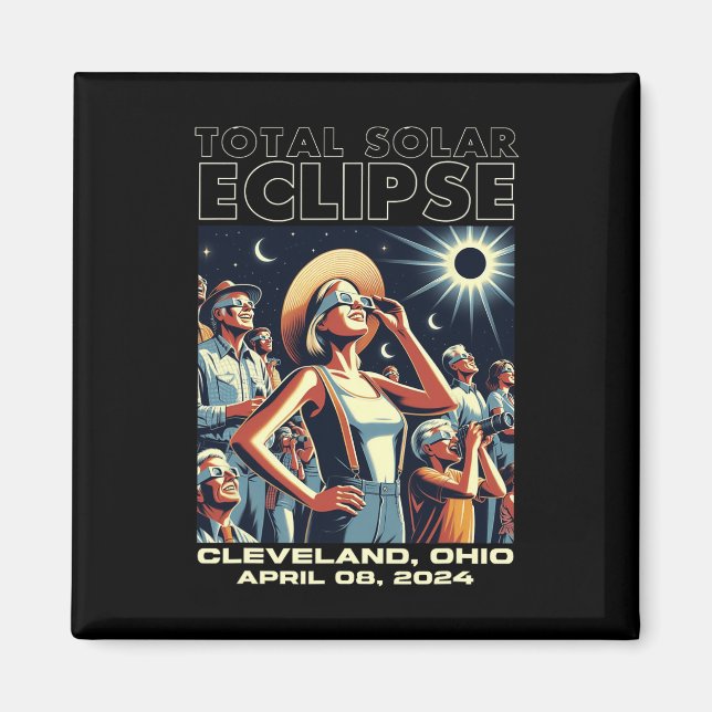 Gesamtsolare Eclipse Cleveland Magnet (Vorne)