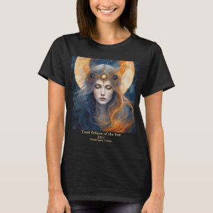 Gesamtsolare Eclipse Goddess Crown 2 Seiten T-Shirt