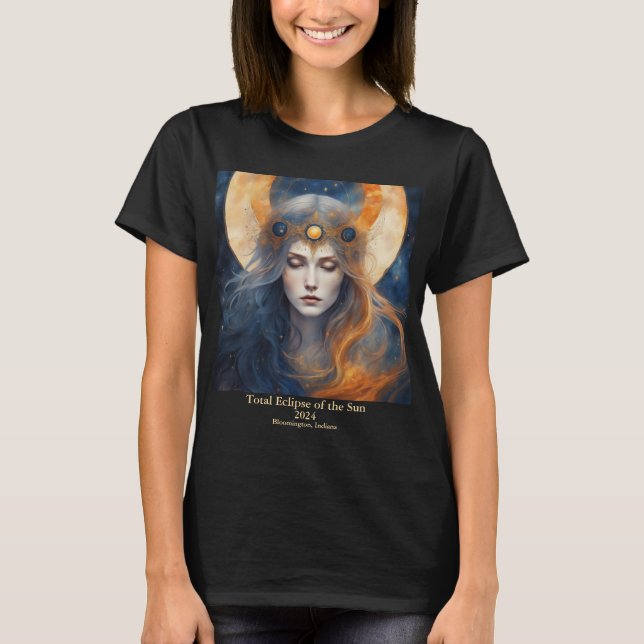 Gesamtsolare Eclipse Goddess Crown 2 Seiten T-Shirt (Vorderseite)