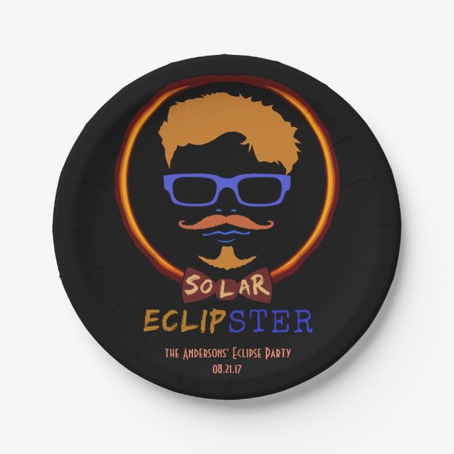 Gesamtsolareklipse-am 21. August 2017 lustiger Pappteller (Vorderseite)