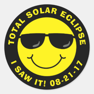 Gesamtsolareklipse-cooles Gesicht Runder Aufkleber