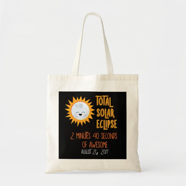 Gesamtsolareklipse Emoji Taschen-Tasche Tragetasche (Vorne)