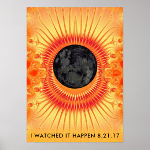 Gesamtsolareklipse-Fraktal-Kunst Poster