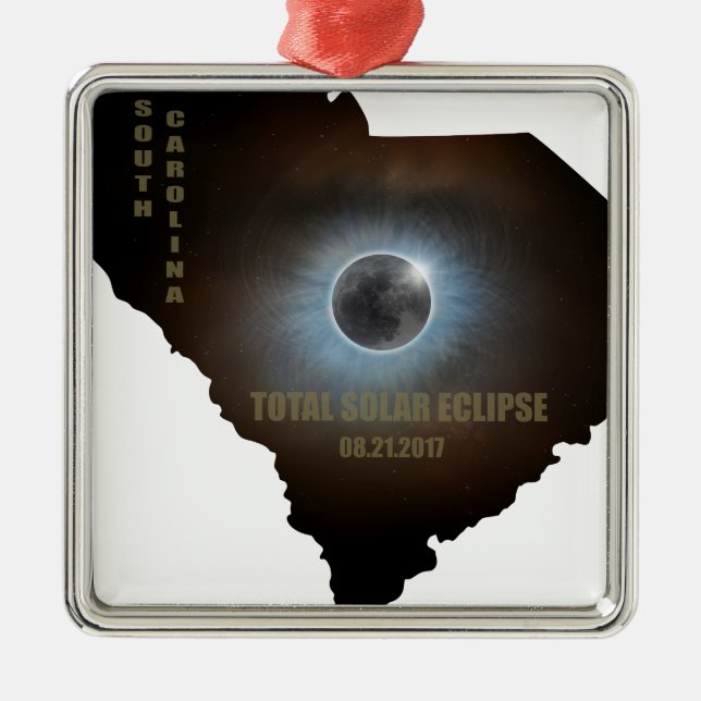 Gesamtsolareklipse in der South- Silbernes Ornament (Vorne)