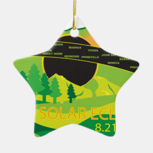 GesamtSonnenfinsternis 2017 über Keramik Ornament