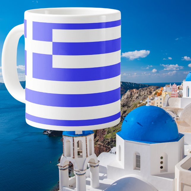 Gesamtwert der griechischen Flagge Jumbo-Tasse (Von Creator hochgeladen)