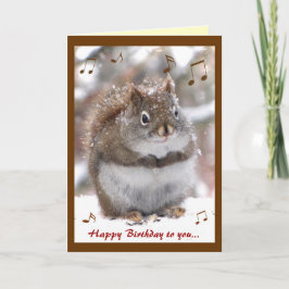 Gesang-Eichhörnchen-Geburtstag Karte