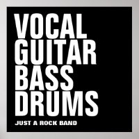 Gesang, Gitarre, Bass, Schlagzeug.. Rock.