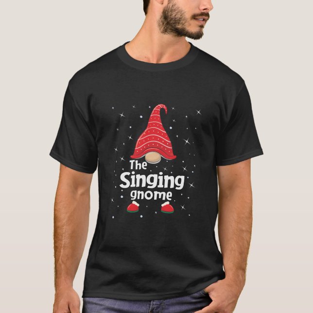 Gesang Gnome Familie Matching Weihnachten Funny Ge T-Shirt (Vorderseite)