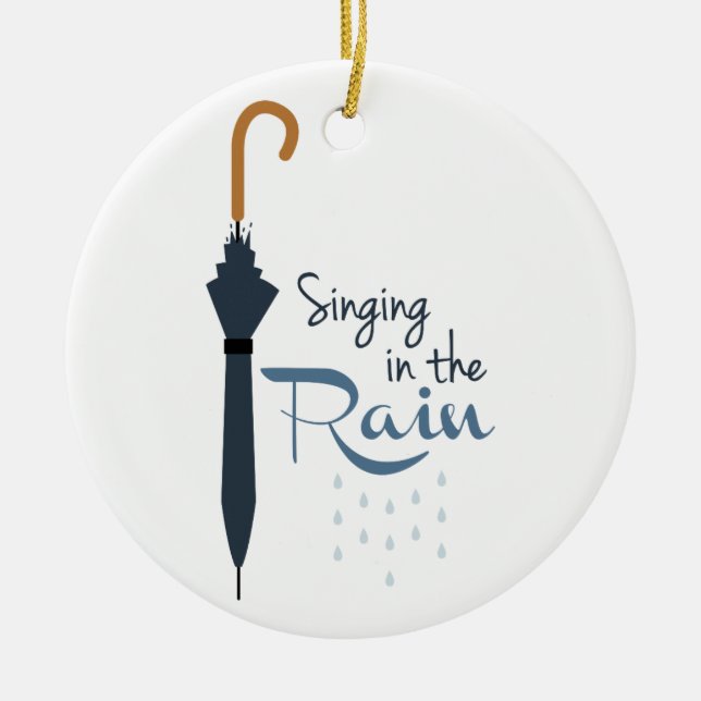 Gesang im Regen Keramik Ornament (Vorne)