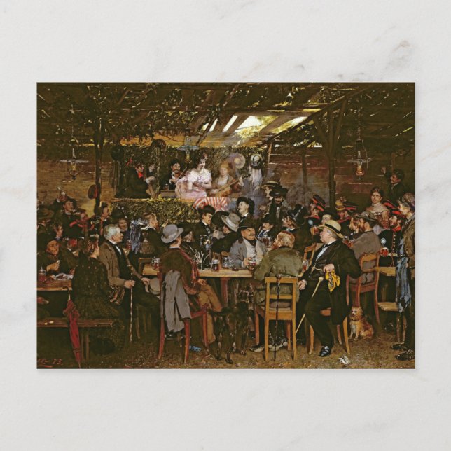 Gesang in einer gefangenen Menschenmenge Postkarte (Vorderseite)