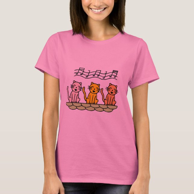 Gesang-Katzen T-Shirts und Geschenke (Vorderseite)