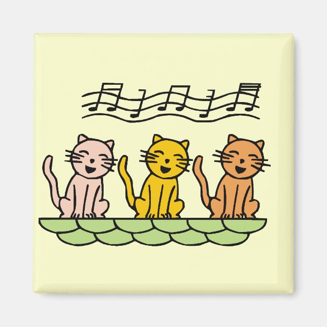 Gesang-Katzen T-Shirts und Geschenke Magnet (Vorne)