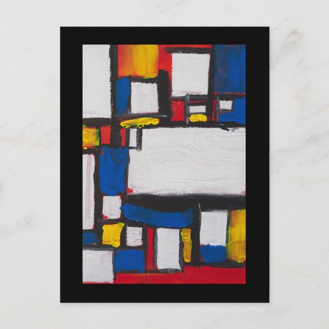 Gesang mit Mondrian Postkarte (Vorderseite)