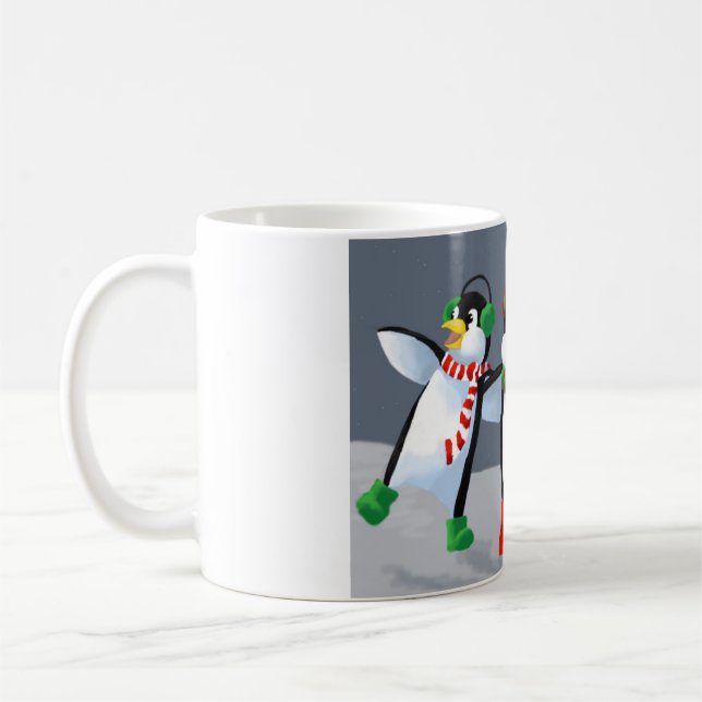 Gesang-Pinguine Kaffeetasse (Links)