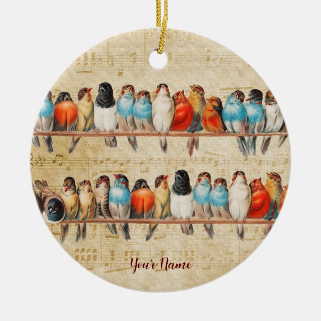 Gesang und Chirping Keramik Ornament (Vorne)