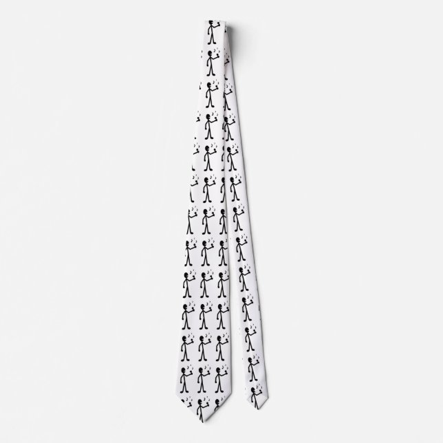 Gesangses Strichmännchen Krawatte (Vorderseite)