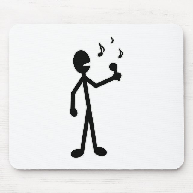 Gesangses Strichmännchen Mousepad (Vorne)