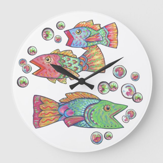 Gesangsfisch Große Wanduhr (Vorderseite)