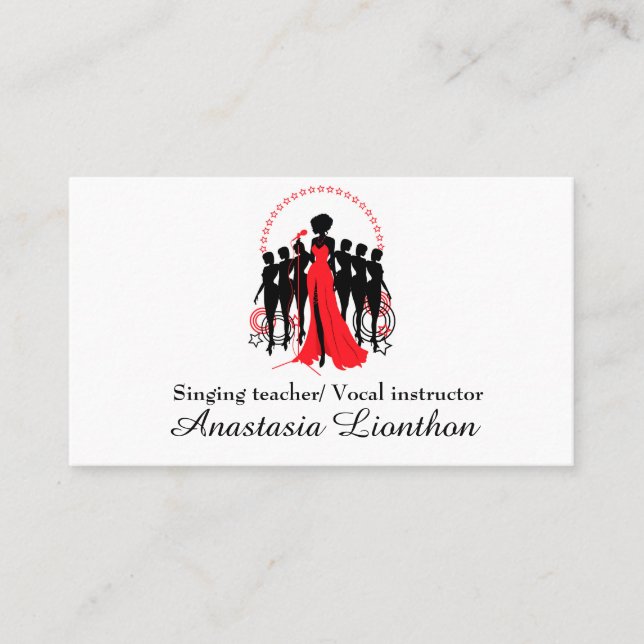Gesangslehrer und Gesangslehrer Visitenkarte (Vorderseite)