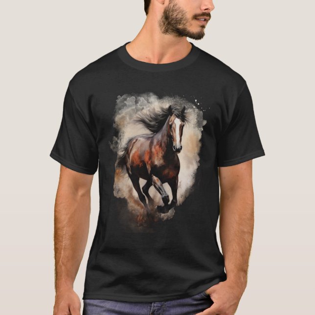 Gesangtes einsames Pferd T-Shirt (Vorderseite)