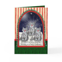 Gesangwatercolor-Weihnachtskatzen personalisiert