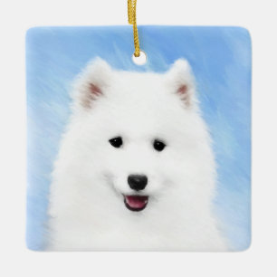 Gesäumte Welpenmalerei - Niedliche Original Hunde Keramikornament