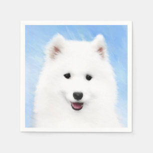 Gesäumte Welpenmalerei - Niedliche Original Hunde Serviette