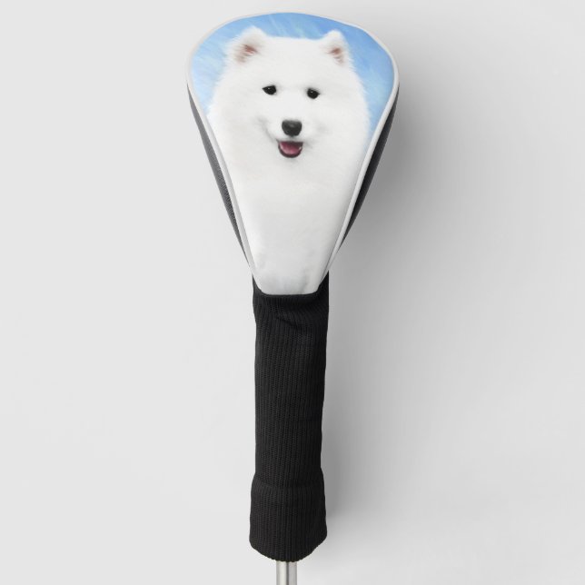 Gesäumte Welpenmalerei - Niedliche Original Hundek Golf Headcover (Vorderseite)