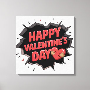 Geschädigtes Herz - Happy Valentine Day Drehung De Leinwanddruck