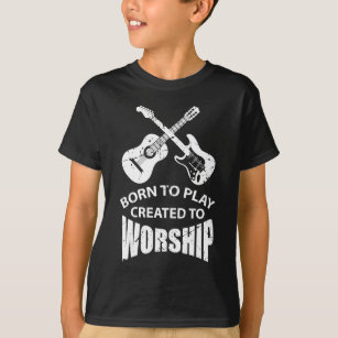 Geschaffen, um christlichen Gitarren-Spieler T-Shirt