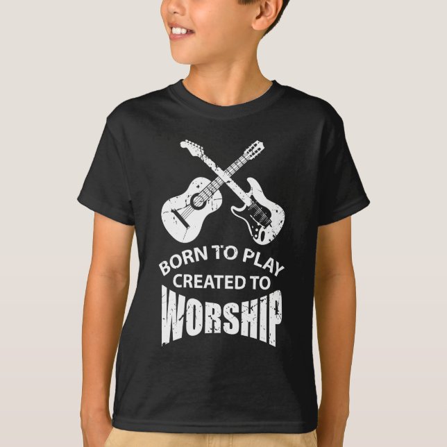 Geschaffen, um christlichen Gitarren-Spieler T-Shirt (Vorderseite)