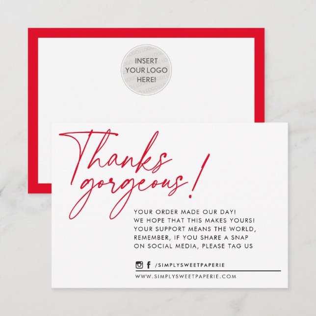 GESCHÄFT DANK IHNEN modernen Kugelschreiber hell r Dankeskarte (Vorne/Hinten)