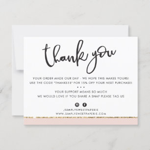 GESCHÄFT DANK IHNEN niedlicher eleganter rosa gold Dankeskarte