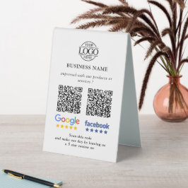 Geschäft Google & Facebook Bewertungen QR-Code Sch Tischaufsteller