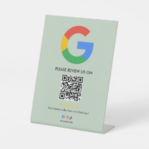 Geschäft Google Review Tischschild l QR-Code Sockelschild