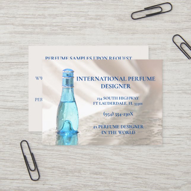 Geschäft/Hersteller/Design Parfümflasche Visitenkarte (Vorderseite/Rückseite Beispiel)