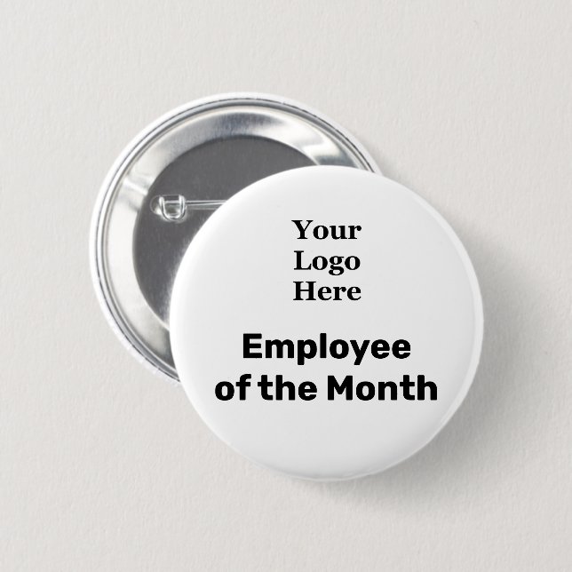 Geschäft Ihr Logo hier & Mitarbeiter des Monats Button (Vorne & Hinten)
