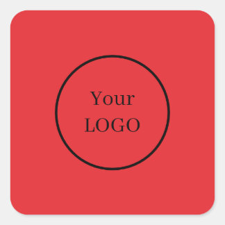 Geschäft kundenspezifisches Logo rose rot Quadratischer Aufkleber