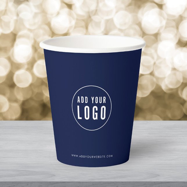 Geschäft Logo Modern Minimalistisch Benutzerdefini Pappbecher (Von Creator hochgeladen)